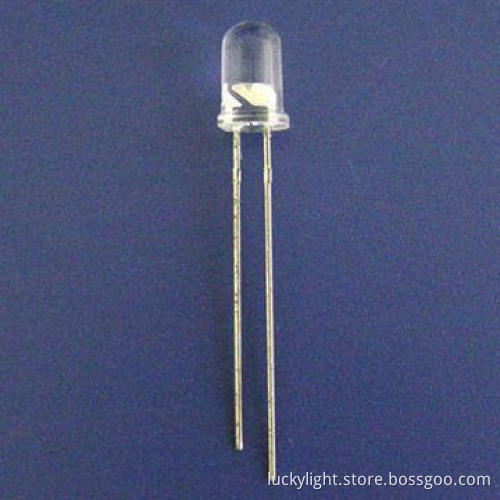 5mm Round Standard Ultra Amber LED with 605nm Wavelength, 40 Viewing Angle